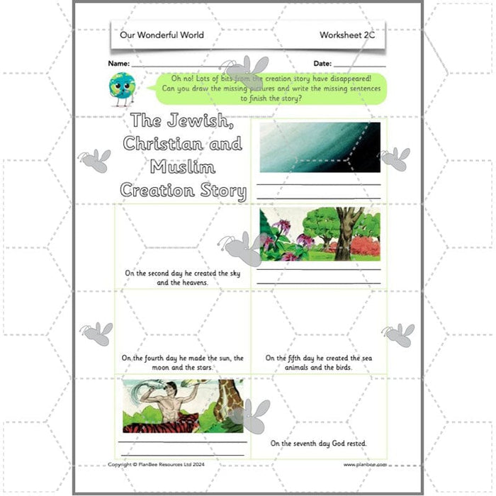 PlanBee Our Wonderful World - Creation Stories KS1 RE by PlanBee