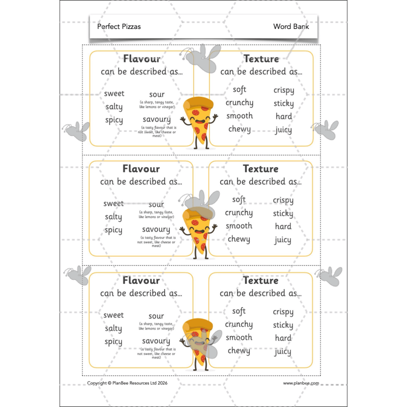 PlanBee Perfect Pizzas KS1 DT Lesson Pack