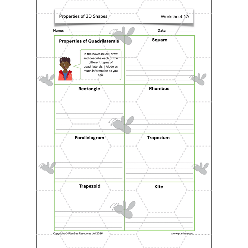 PlanBee Year 4 Properties of 2D Shapes KS2 Maths by PlanBee