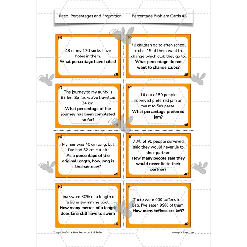 PlanBee Ratio, Percentages and Proportion: Year 6 Maths