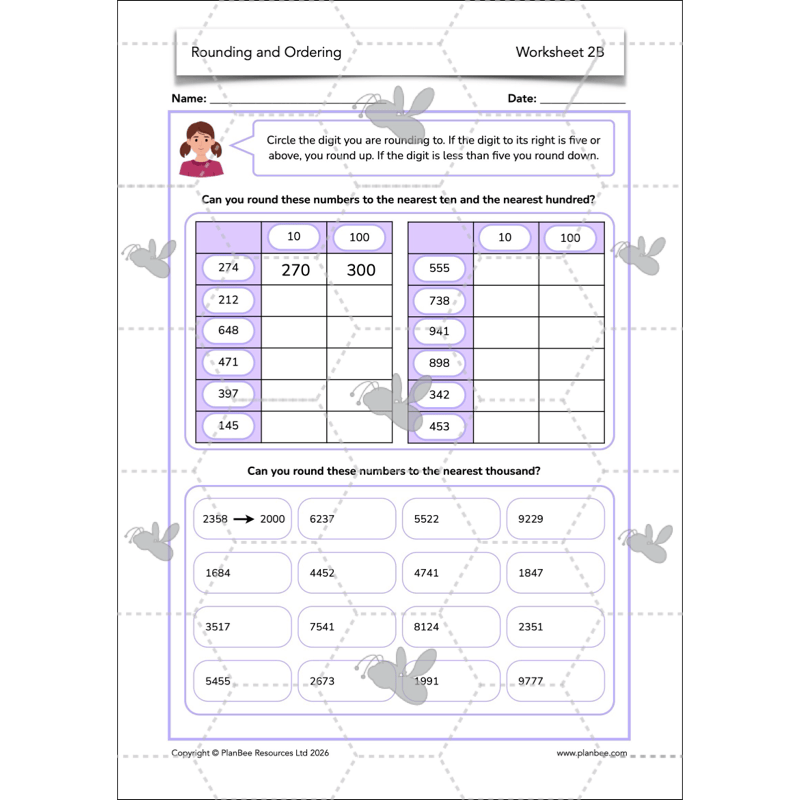 PlanBee Rounding and Ordering Numbers Year 4 Place Value by PlanBee