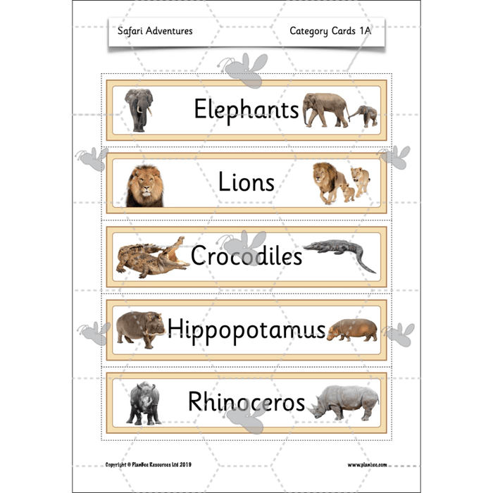 PlanBee Safari Adventures KS1 | English Lesson Pack