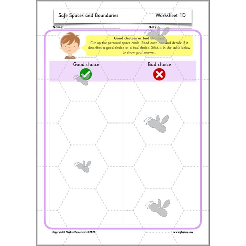 PlanBee Safe Spaces and Boundaries PSHE KS1 lessons by PlanBee
