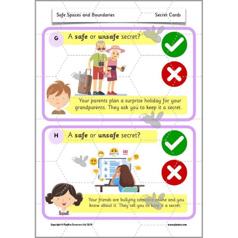 PlanBee Safe Spaces and Boundaries PSHE KS1 lessons by PlanBee