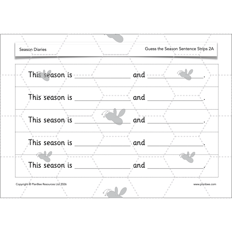 PlanBee Season Diaries | Year 1 English