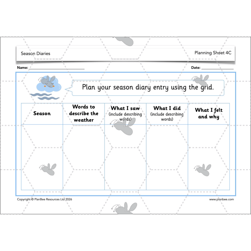 PlanBee Season Diaries | Year 1 English