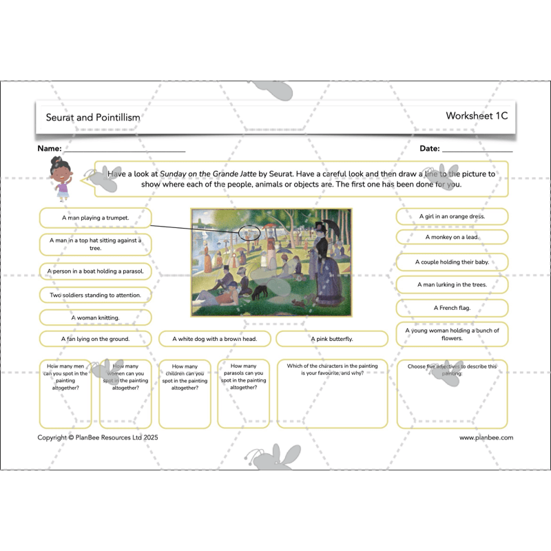 PlanBee Seurat and Pointillism KS2 Lesson Plans and Art Projects