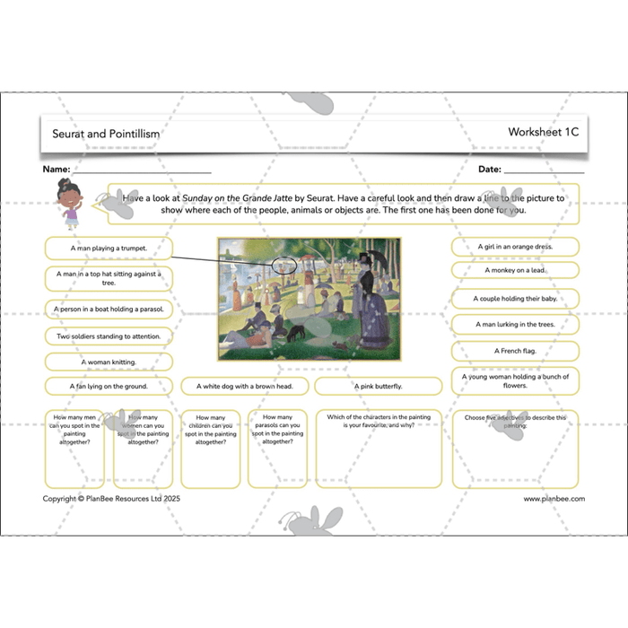 PlanBee Seurat and Pointillism KS2 Lesson Plans and Art Projects