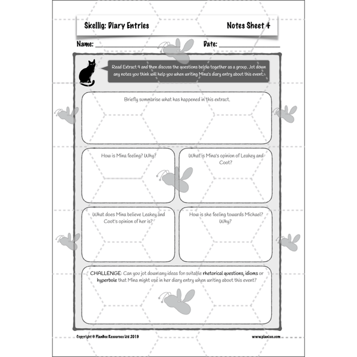 PlanBee Skellig Diary Entries KS2 | Year 6 English Lesson Pack