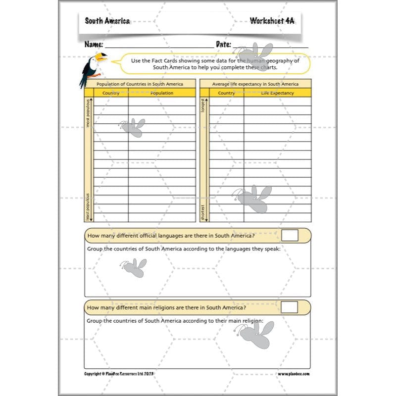 PlanBee South America KS2 Geography Lesson Pack by PlanBee