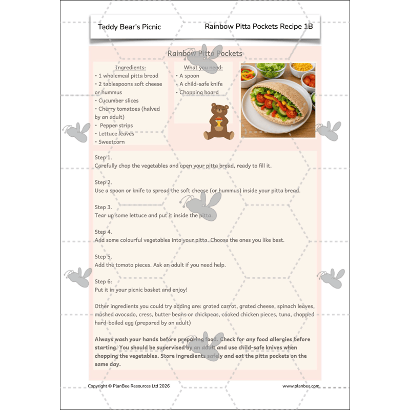 PlanBee Teddy Bears Picnic Ideas and DT Lessons by PlanBee