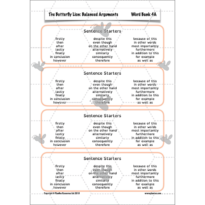 The Butterfly Lion: Balanced Arguments
