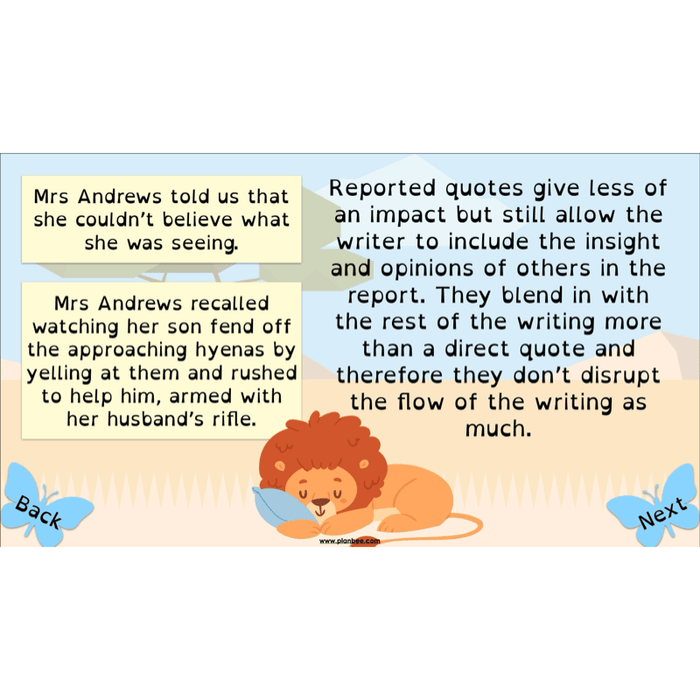 PlanBee The Butterfly Lion: Newspaper Reports KS2 English Pack