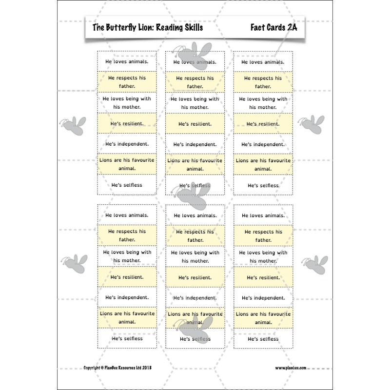 PlanBee FREE Mini-scheme | The Butterfly Lion Reading Skills KS2