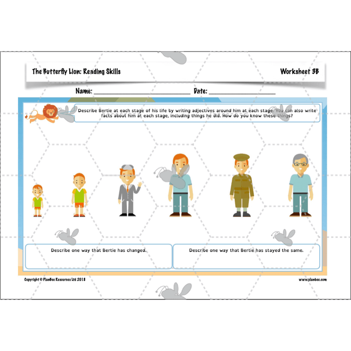 PlanBee FREE Mini-scheme | The Butterfly Lion Reading Skills KS2