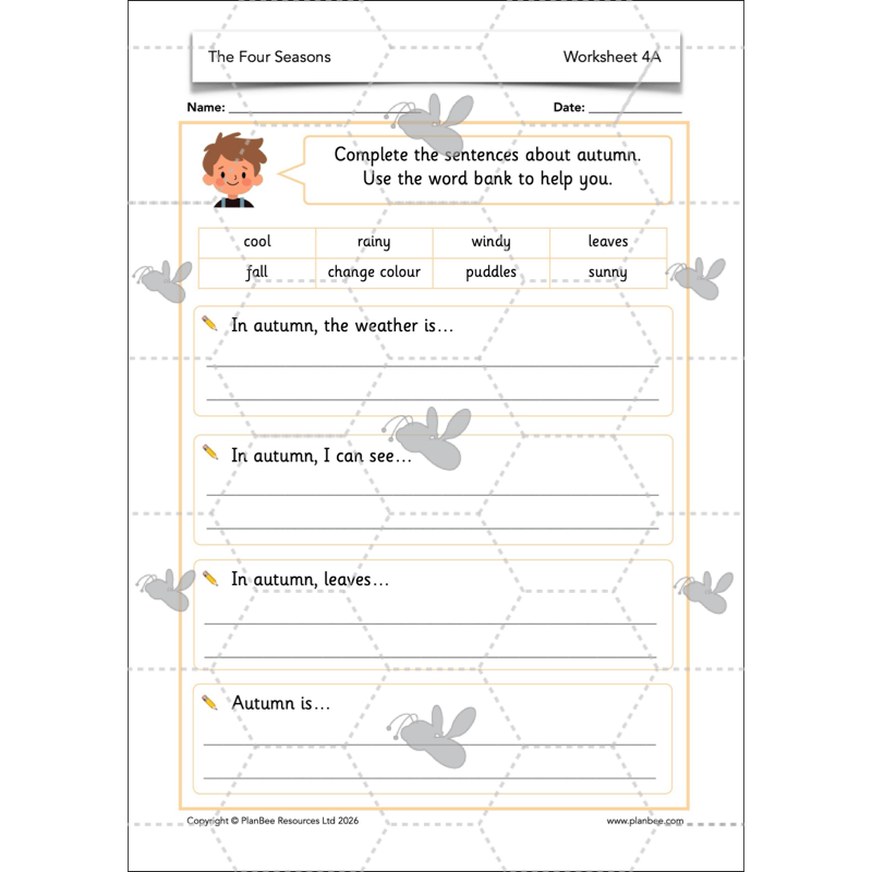 PlanBee The Four Seasons KS1 Geography Lesson Pack