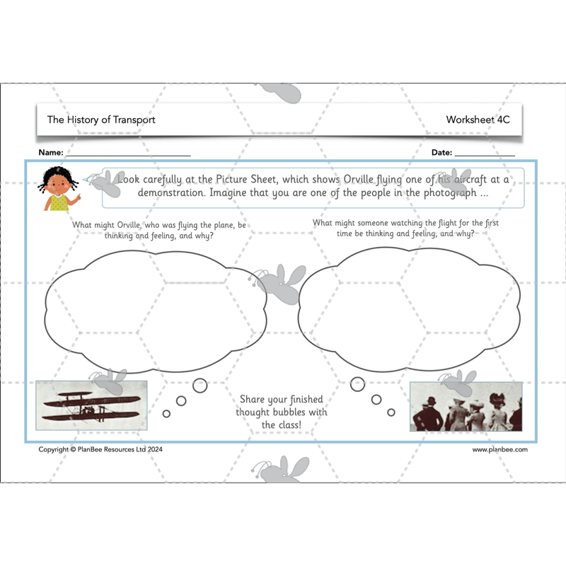 PlanBee The History of Transport KS1 History Lesson Pack