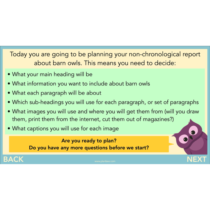 PlanBee The Owl who was Afraid of the Dark | KS2 Non-chronological Reports