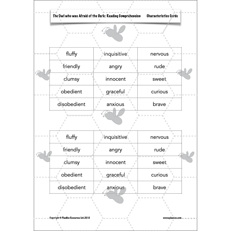 PlanBee The Owl who was Afraid of the Dark | KS2 Comprehension
