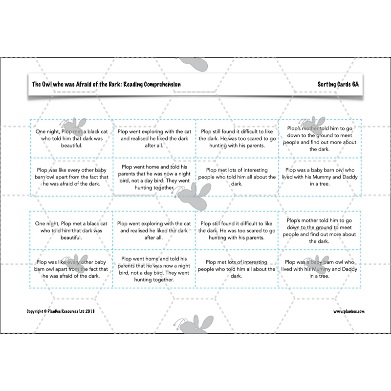 The Owl who was Afraid of the Dark: Reading Comprehension