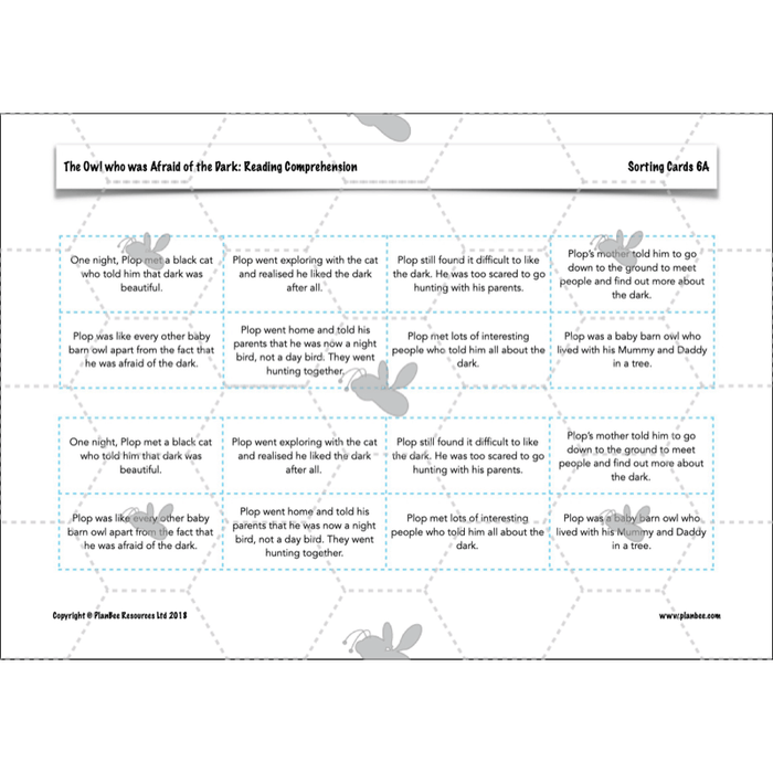 The Owl who was Afraid of the Dark: Reading Comprehension