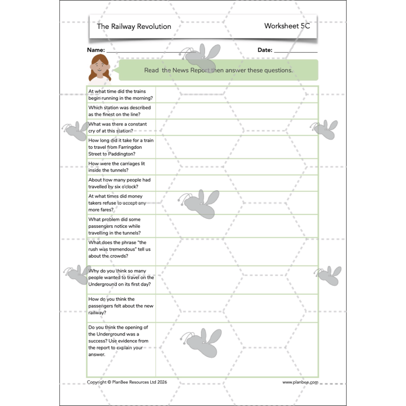 PlanBee The Railway Revolution: Industrial Revolution KS2 PlanBee