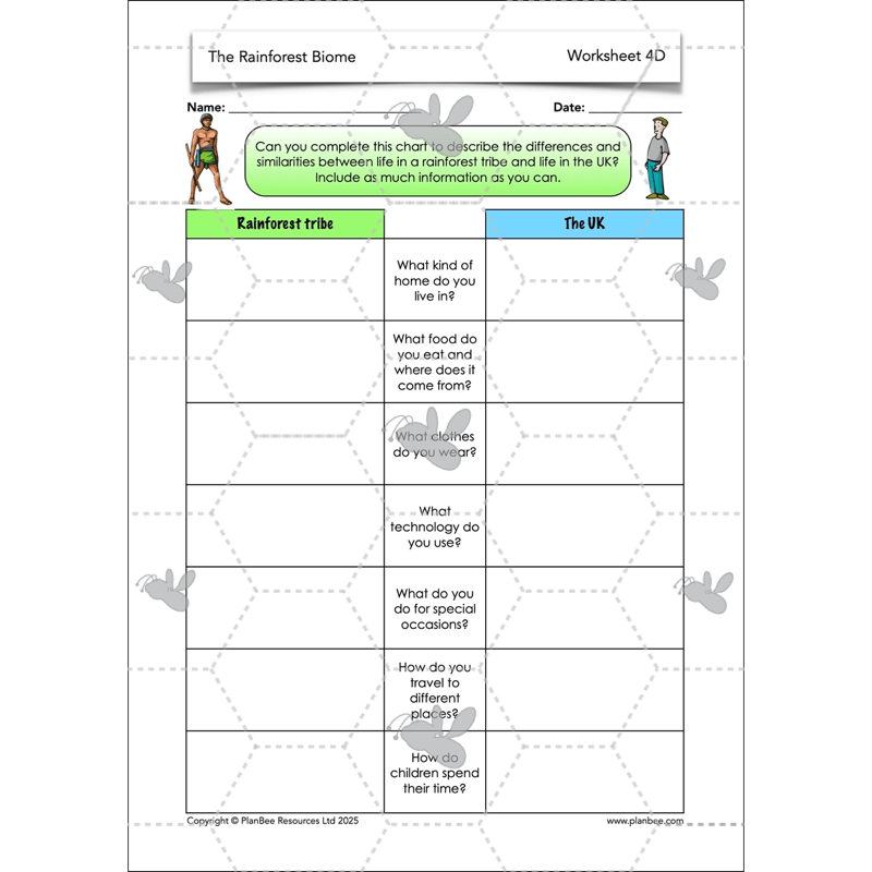 PlanBee The Rainforest Biome KS2 | Geography Lesson Pack