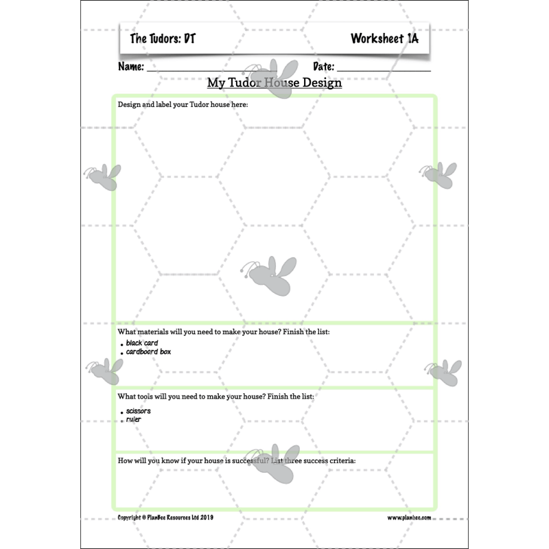 PlanBee The Tudors Topic KS2 Enrichment Lesson Pack