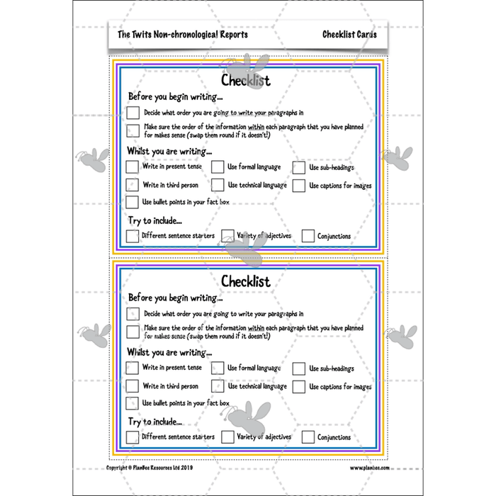 PlanBee The Twits: Non-chronological Reports KS2 | Y4 English Pack