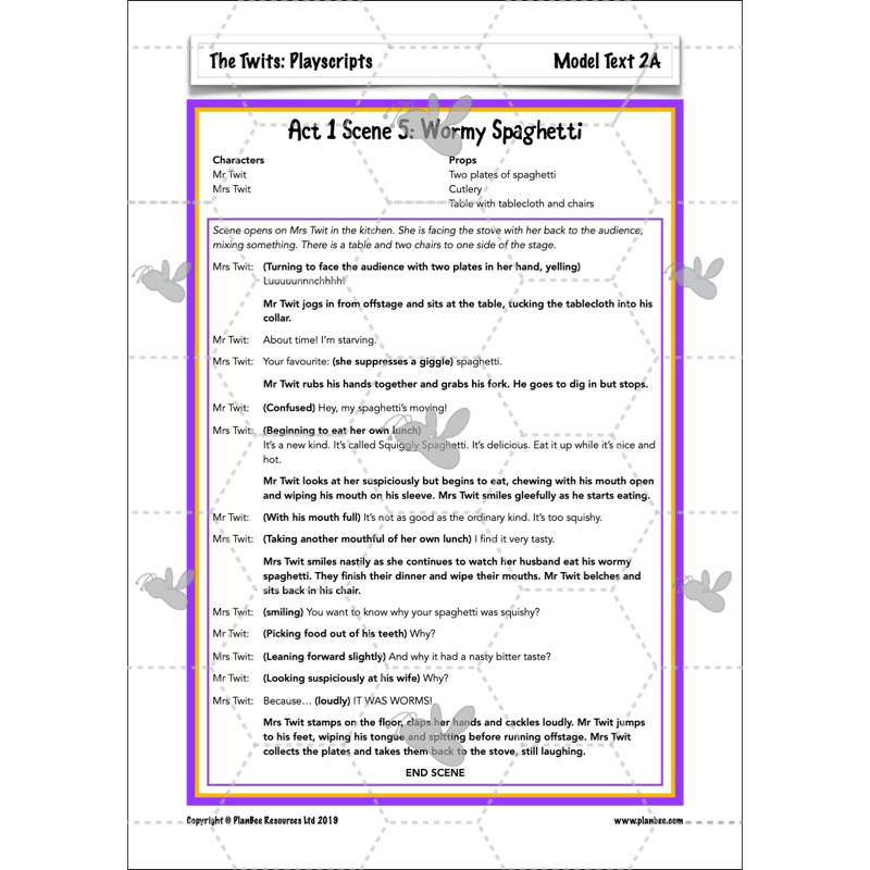 PlanBee The Twits: Playscripts KS2 | Year 4 English Pack
