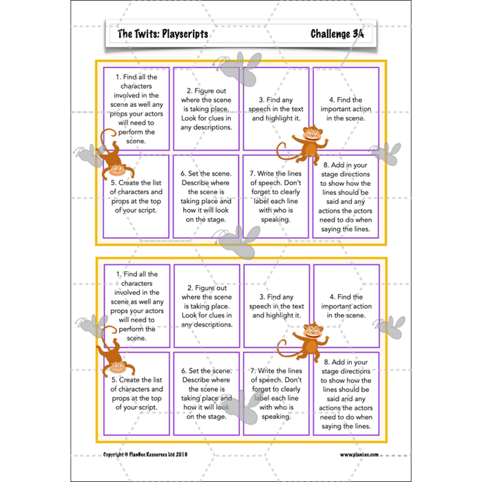 PlanBee The Twits: Playscripts KS2 | Year 4 English Pack