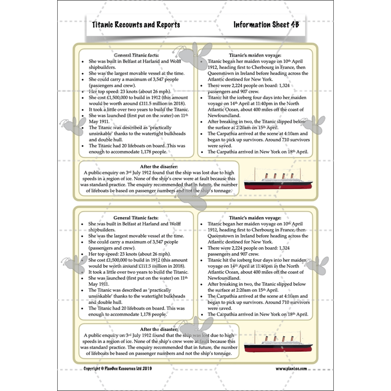 Titanic Recounts and Reports