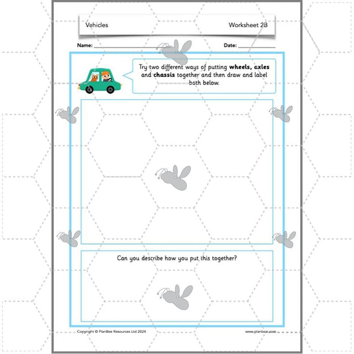 PlanBee Moving Vehicles KS1 Year 2 DT Lesson Planning by PlanBee