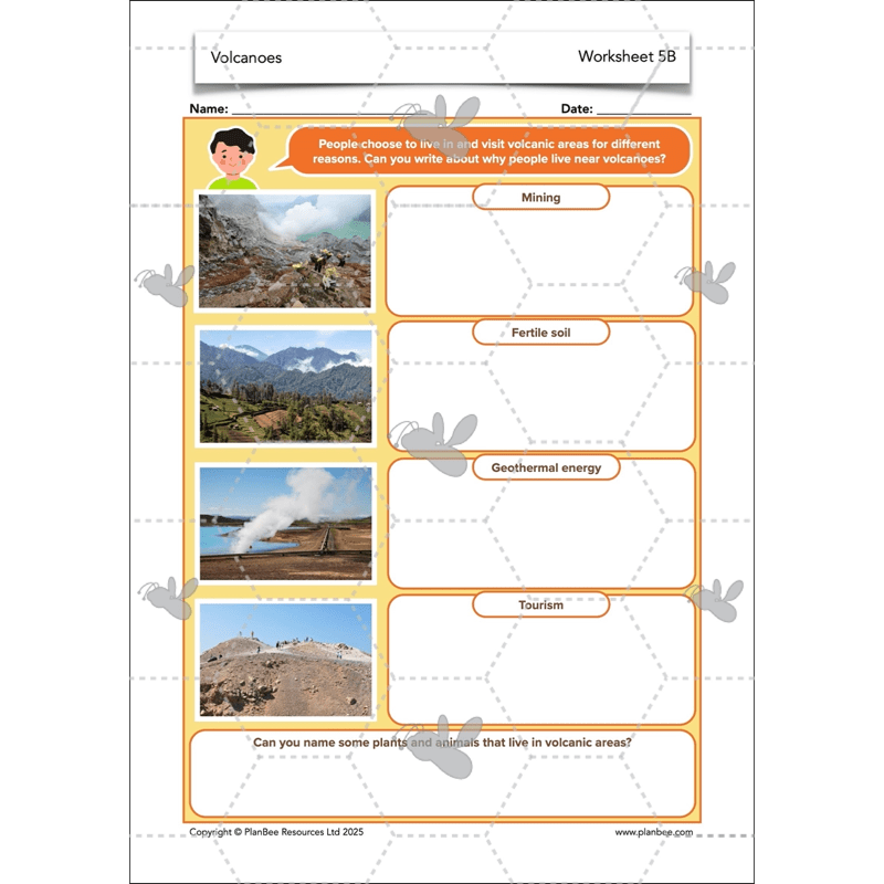 PlanBee Volcanoes KS2 Geography Lesson Planning