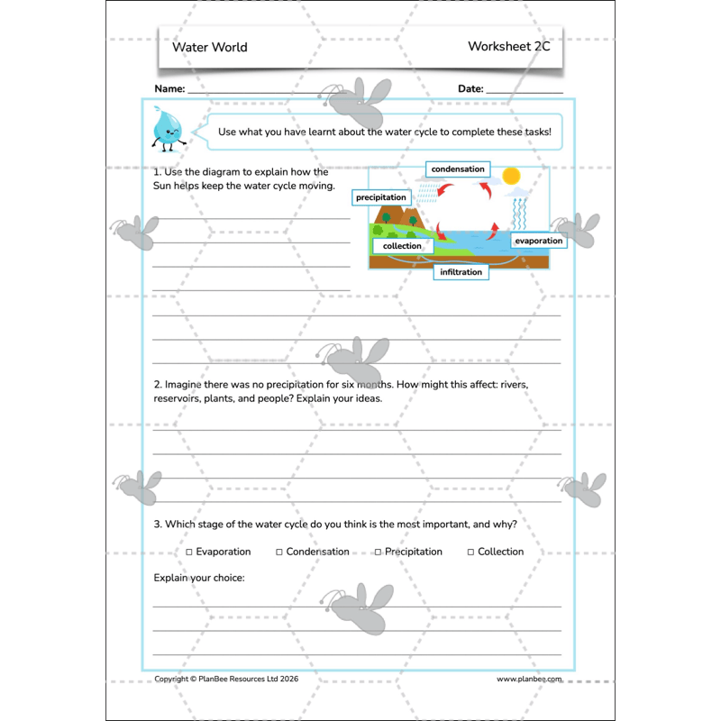 PlanBee Water World Rivers and Coasts KS2 Geography Pack by PlanBee