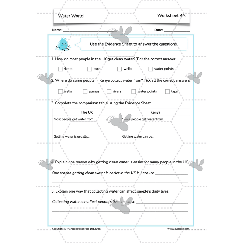 PlanBee Water World Rivers and Coasts KS2 Geography Pack by PlanBee