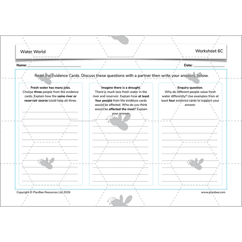 PlanBee Water World Rivers and Coasts KS2 Geography Pack by PlanBee