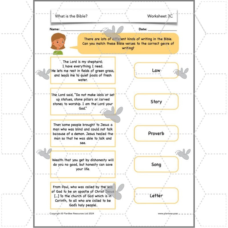 PlanBee What is the Christian Bible? Year 3 KS1 PlanBee RE Lessons