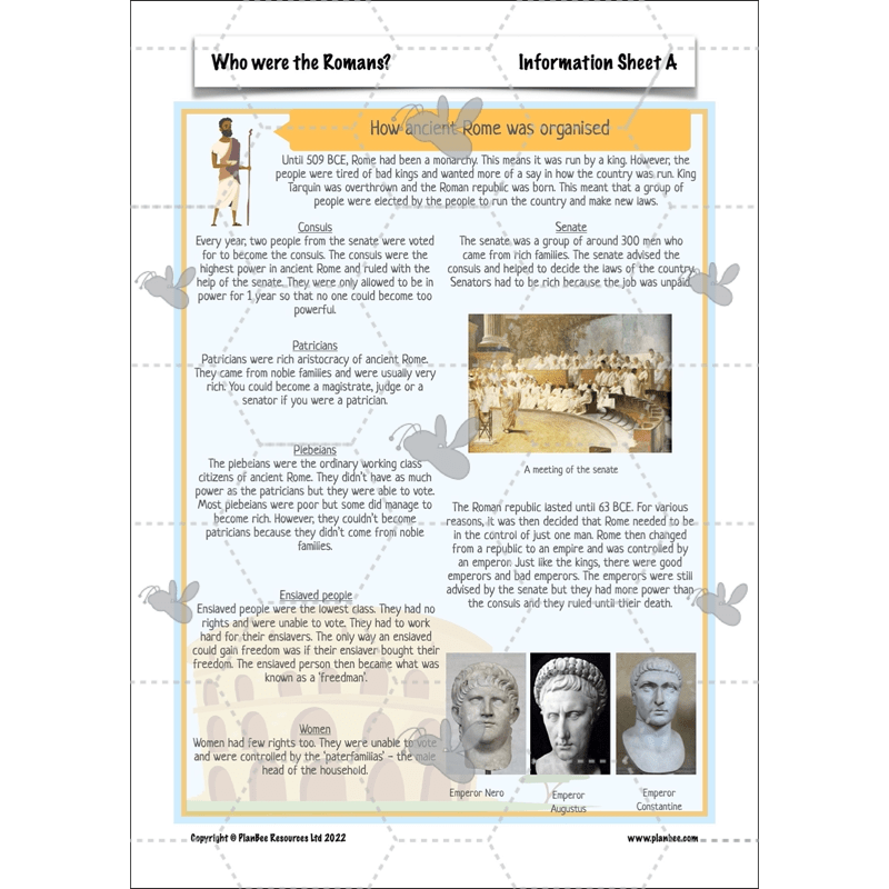 PlanBee Who were the Romans? KS2 Lesson Planning and Resources