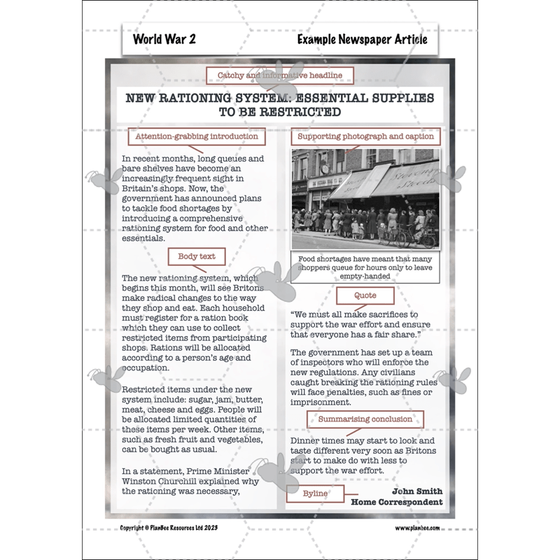 PlanBee Upper KS2 World War 2 History Planning and Resources