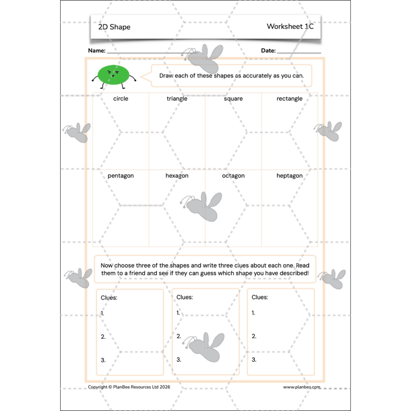 PlanBee 2D Shapes Year 3 Maths Lesson Pack by PlanBee