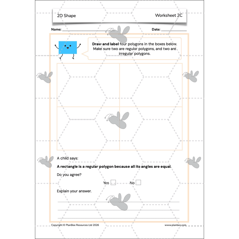PlanBee 2D Shapes Year 3 Maths Lesson Pack by PlanBee