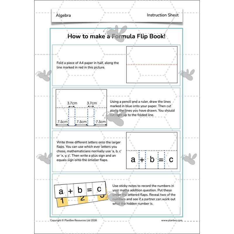 PlanBee Algebra: simple algebra lesson planning for Year 6