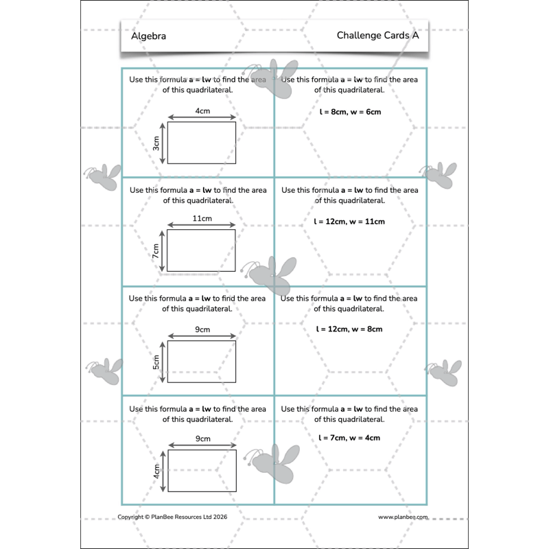 PlanBee Algebra: simple algebra lesson planning for Year 6