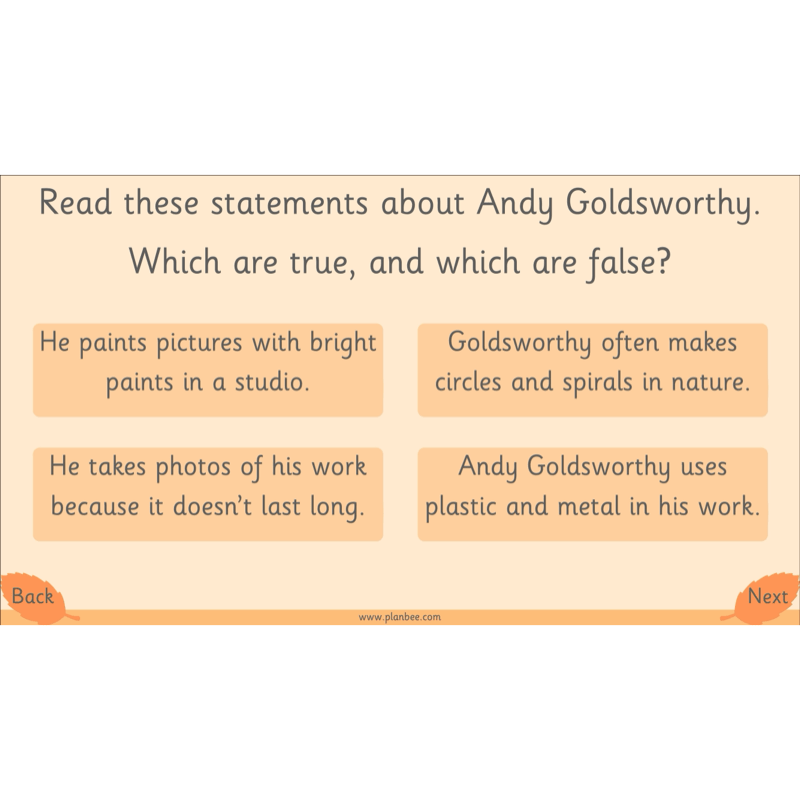 PlanBee Andy Goldsworthy KS1 Art Lesson Plans created by PlanBee