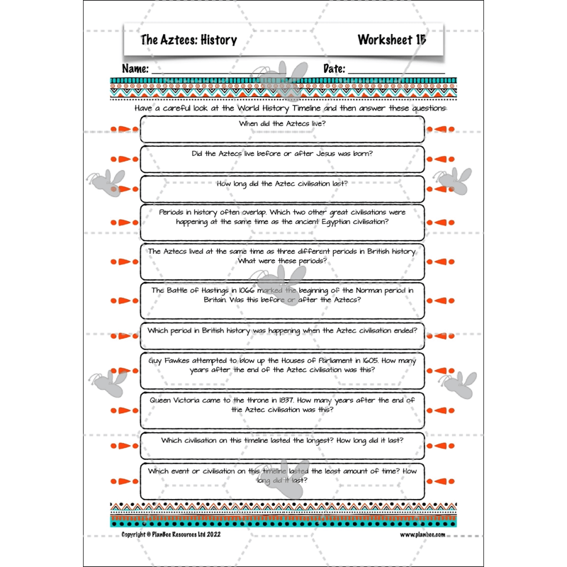 PlanBee Aztecs KS2 Lesson Planning and Resources 