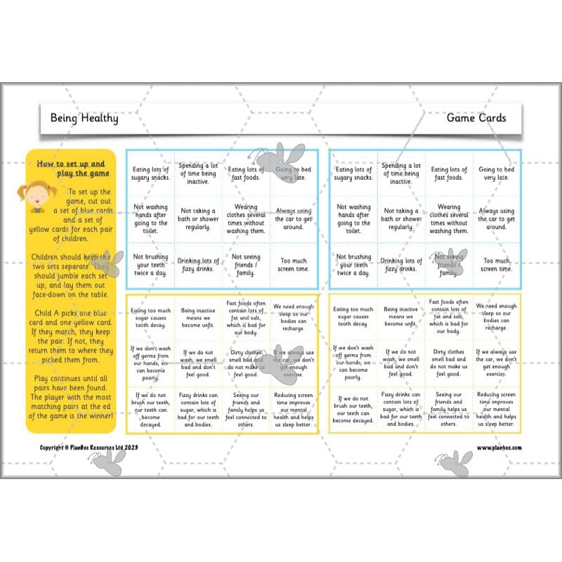PlanBee Being Healthy PSHE KS1 lessons by PlanBee