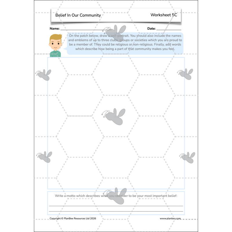 PlanBee Belief In Our Community: Complete set of KS2 RE lessons