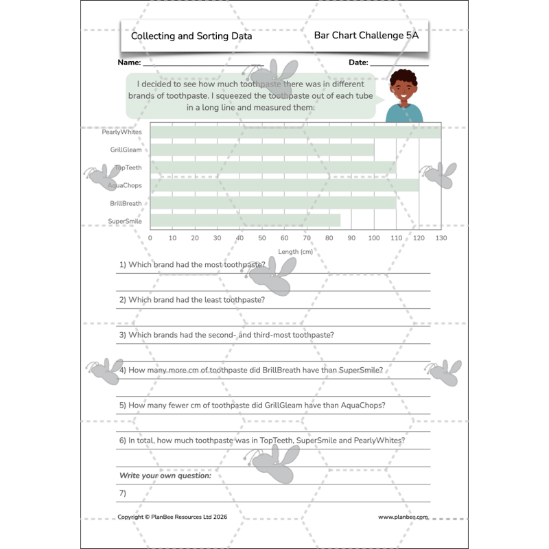 PlanBee Collecting and Sorting Data Year 3 Statistics by PlanBee