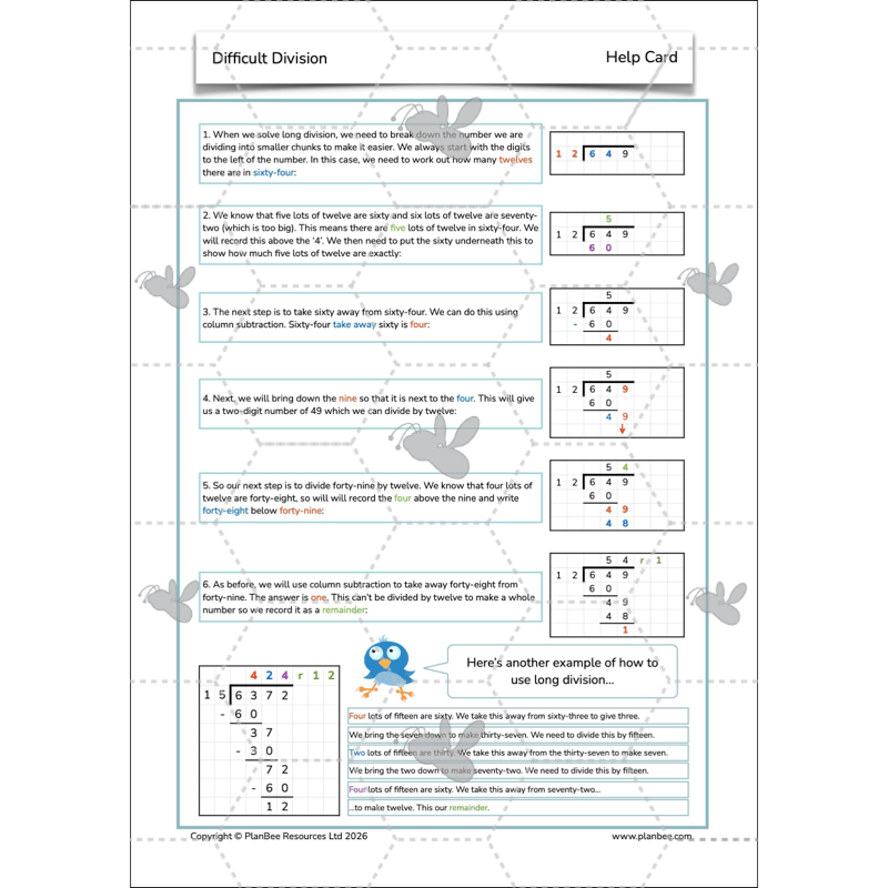 PlanBee Division Year 6 Maths Lessons and Worksheets by PlanBee